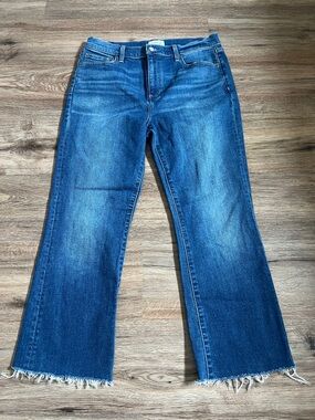 Pistola Lennon High Rise Crop Raw Hem Boot Cut Jeans Medium Wash Size 30